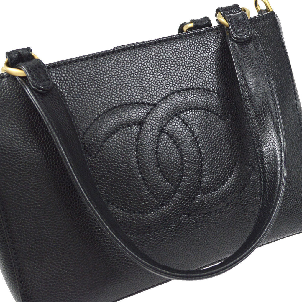 CHANEL 2way Shoulder Handbag Black Caviar