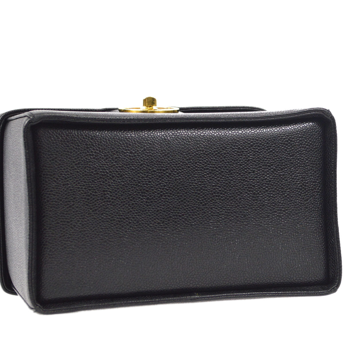 CHANEL 1994-1996 Circled CC Vanity Handbag Black Caviar