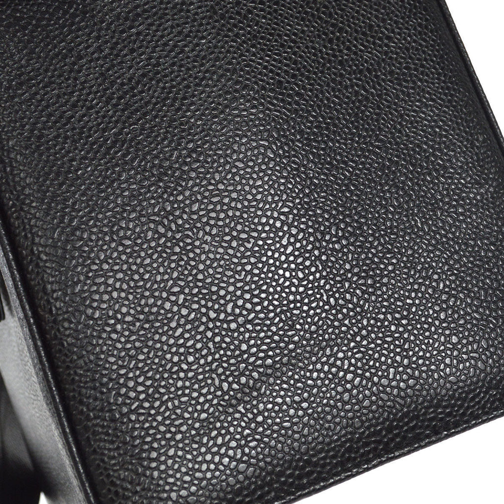 CHANEL 1994-1996 Circled CC Vanity Handbag Black Caviar