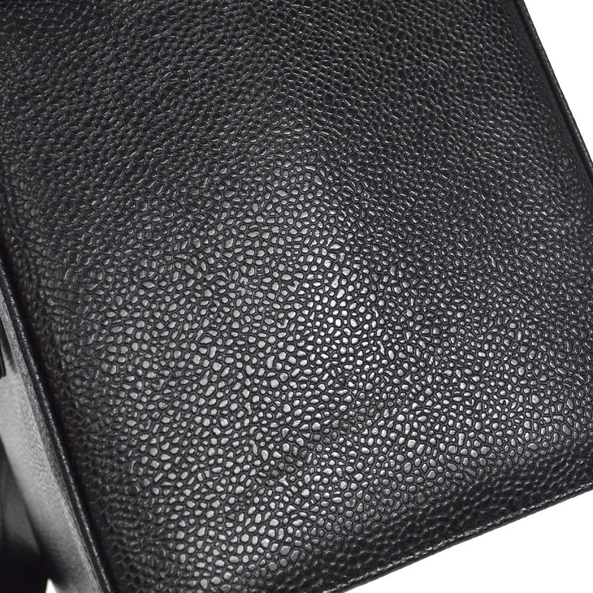 CHANEL 1994-1996 Circled CC Vanity Handbag Black Caviar