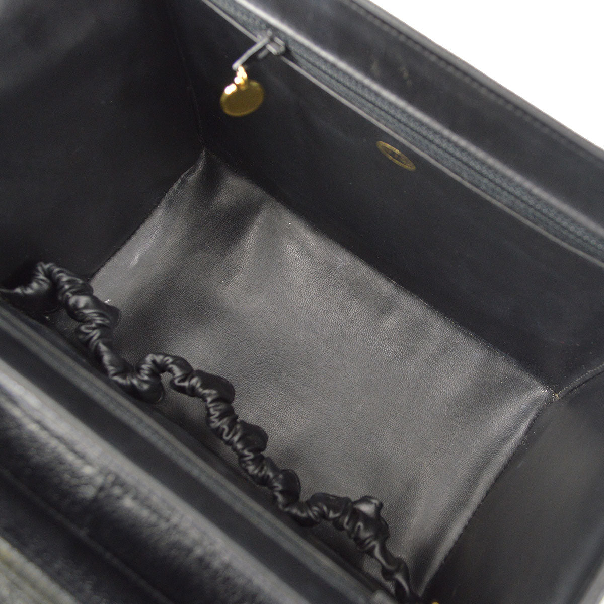 CHANEL 1994-1996 Circled CC Vanity Handbag Black Caviar