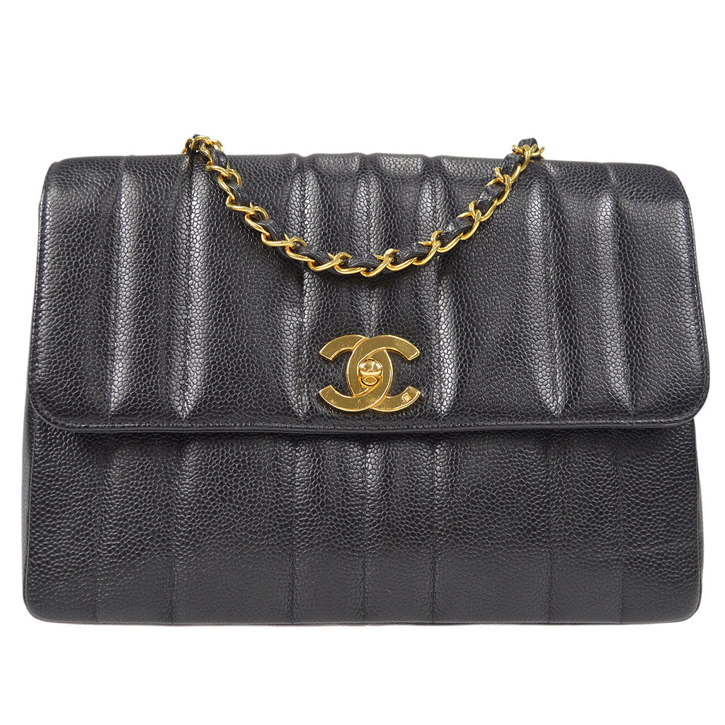 CHANEL Classic Flap Mademoiselle Double Chain Shoulder Bag Caviar