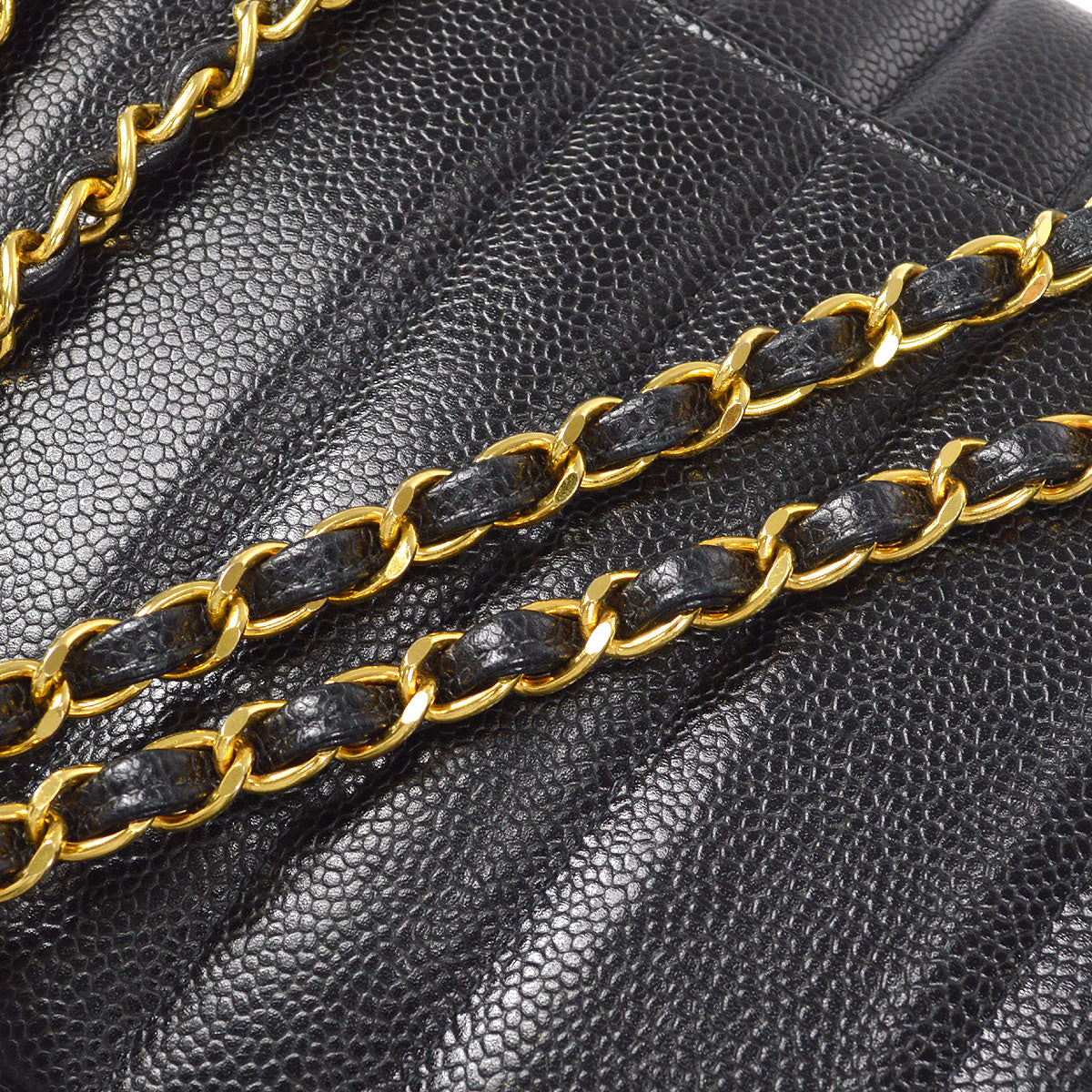 CHANEL Classic Flap Mademoiselle Double Chain Shoulder Bag Caviar