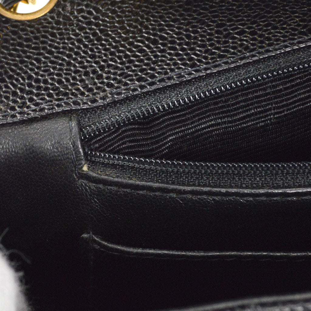 CHANEL Classic Flap Mademoiselle Double Chain Shoulder Bag Caviar