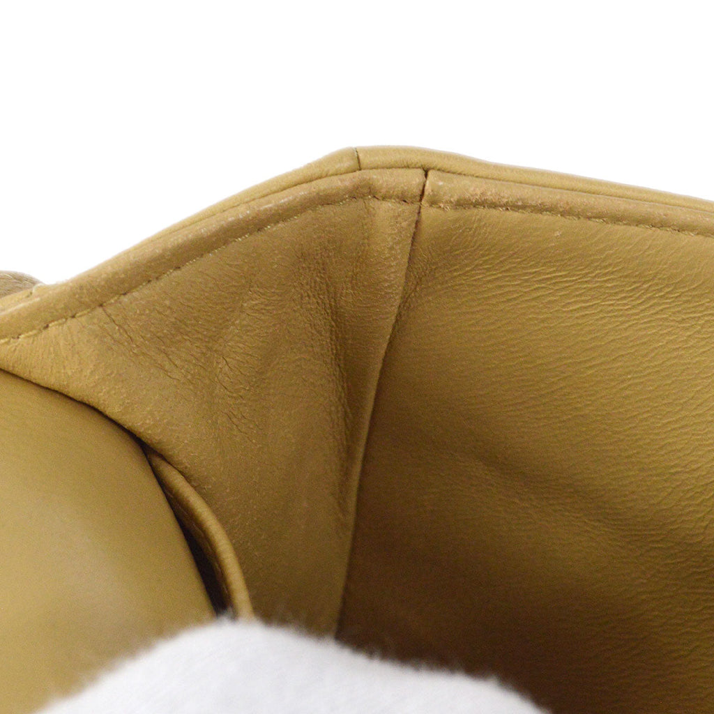 CHANEL Classic Double Flap Small Shoulder Bag Beige Lambskin