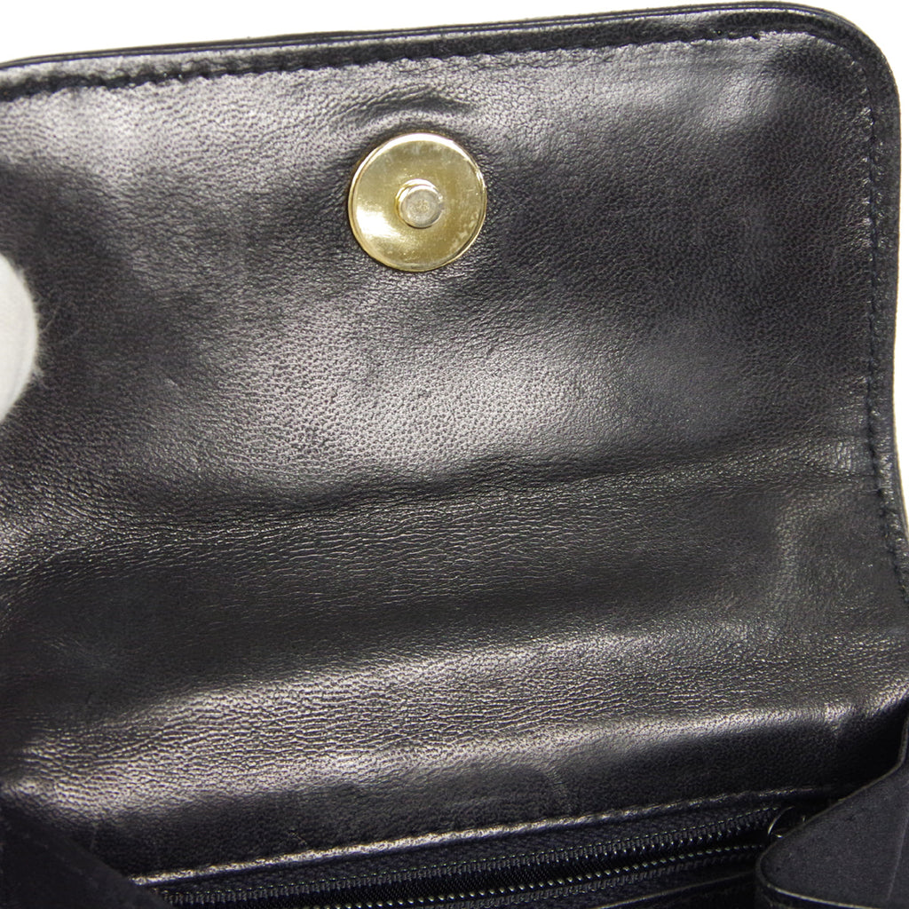 CHANEL * Jumbo Rhinestone Pearl Mini Shoulder Bag Black Satin