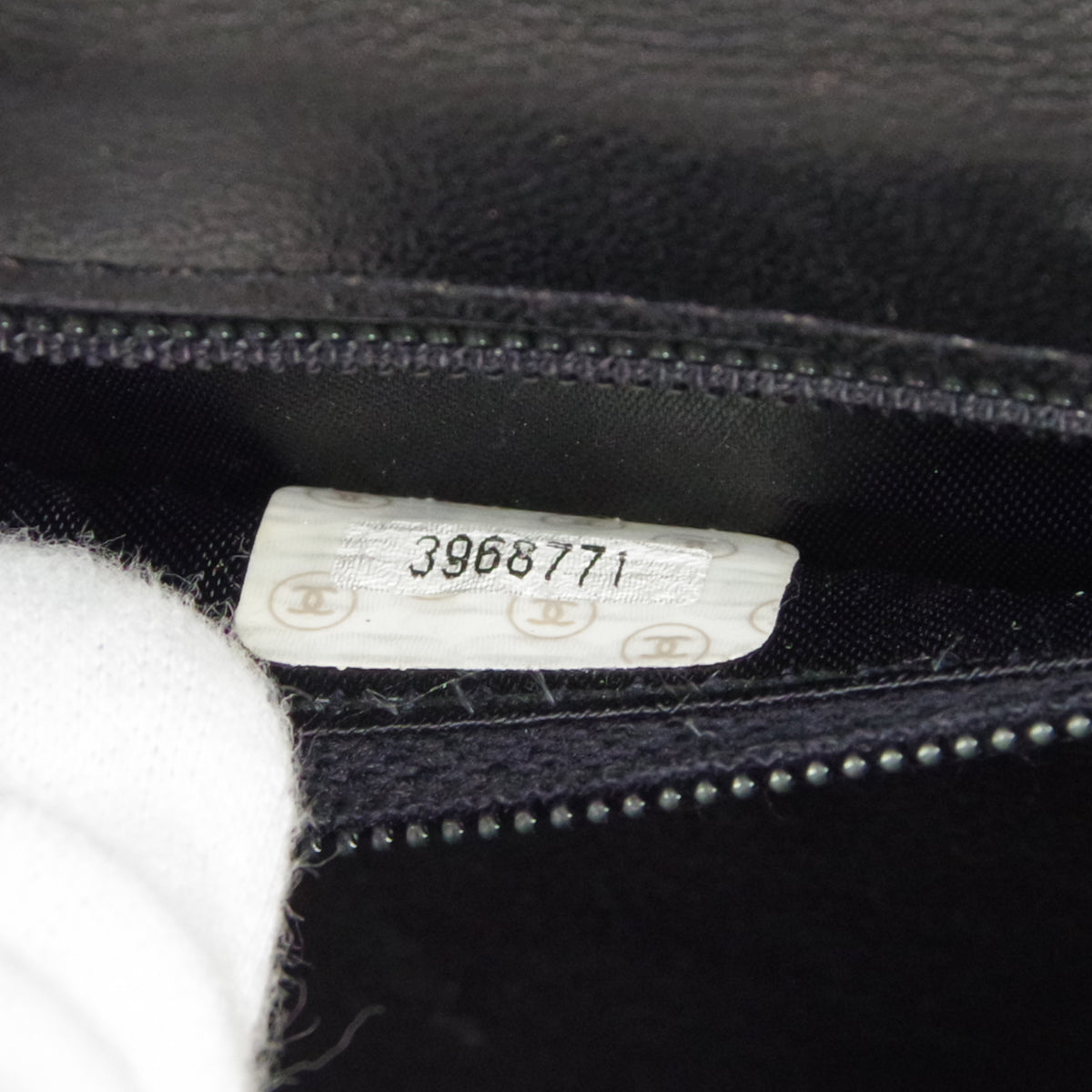 CHANEL * Jumbo Rhinestone Pearl Mini Shoulder Bag Black Satin