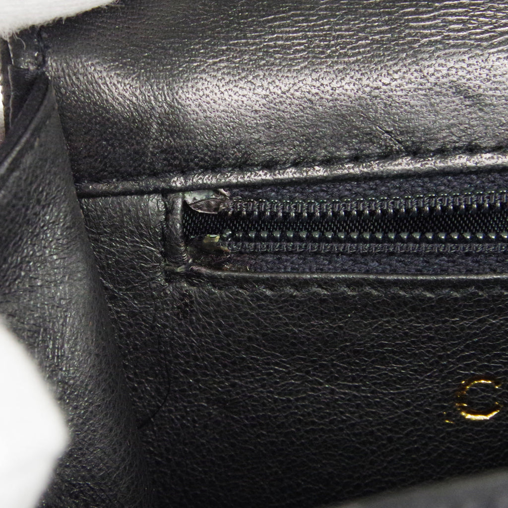 CHANEL * Jumbo Rhinestone Pearl Mini Shoulder Bag Black Satin