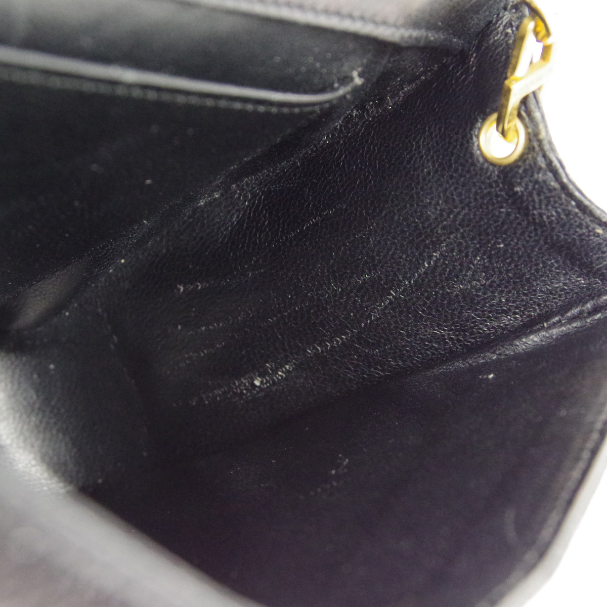 CHANEL * Single Chain Shoulder Bag Black Lizard