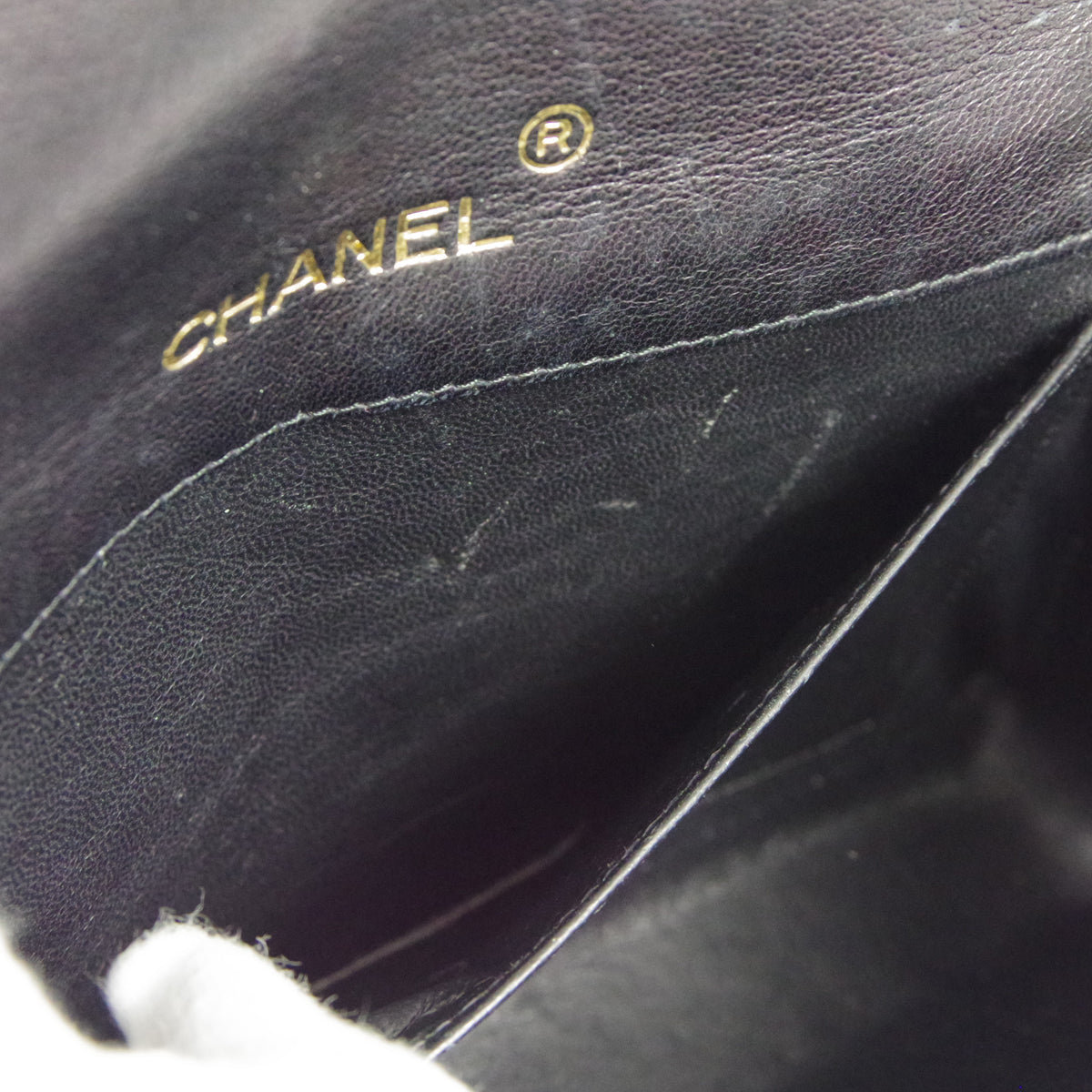 CHANEL * Single Chain Shoulder Bag Black Lizard