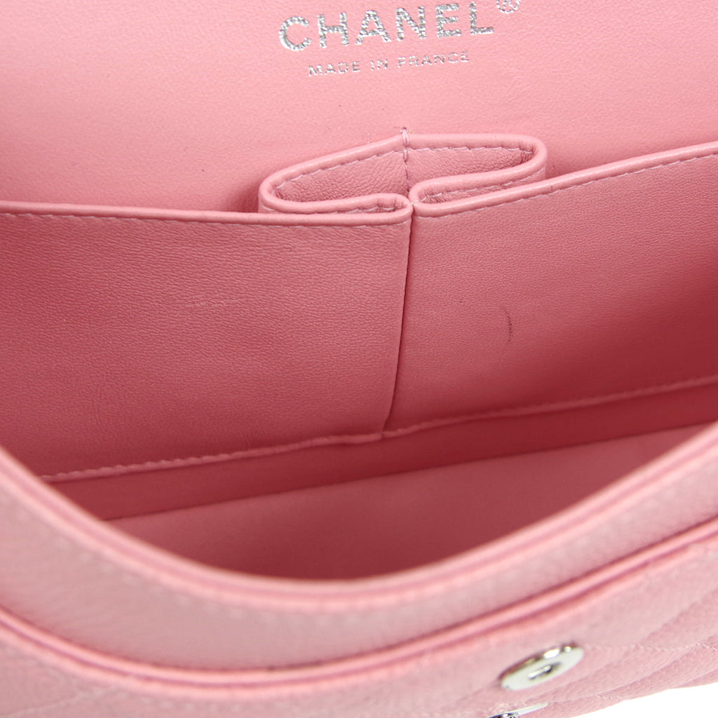 CHANEL * Classic Double Flap Medium Shoulder Bag Pink Caviar