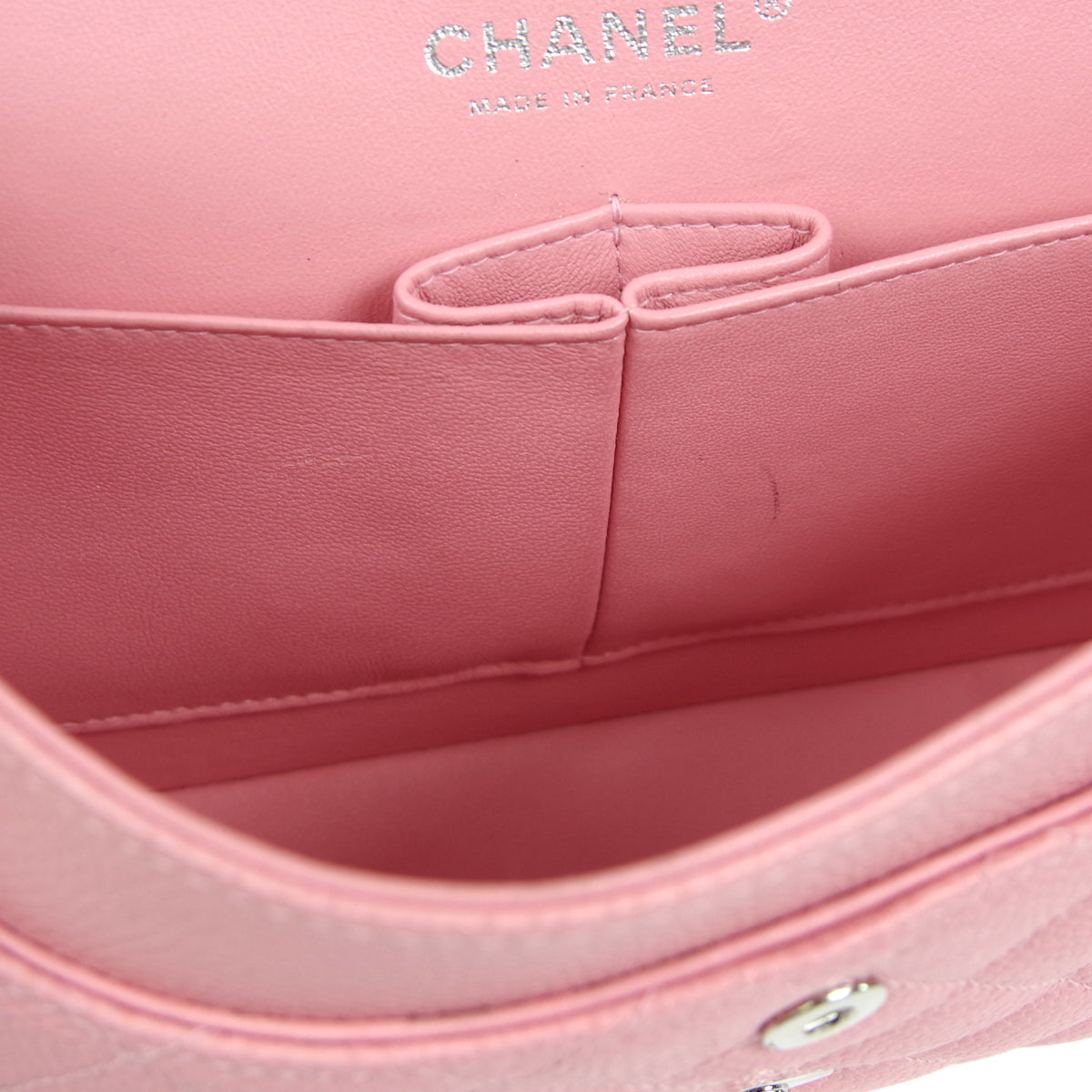 CHANEL * Classic Double Flap Medium Shoulder Bag Pink Caviar