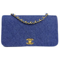 CHANEL * Full Flap Chain Shoulder Bag Indigo Denim