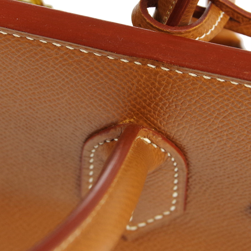 HERMES * BIRKIN 30 Handbag Gold Courchevel
