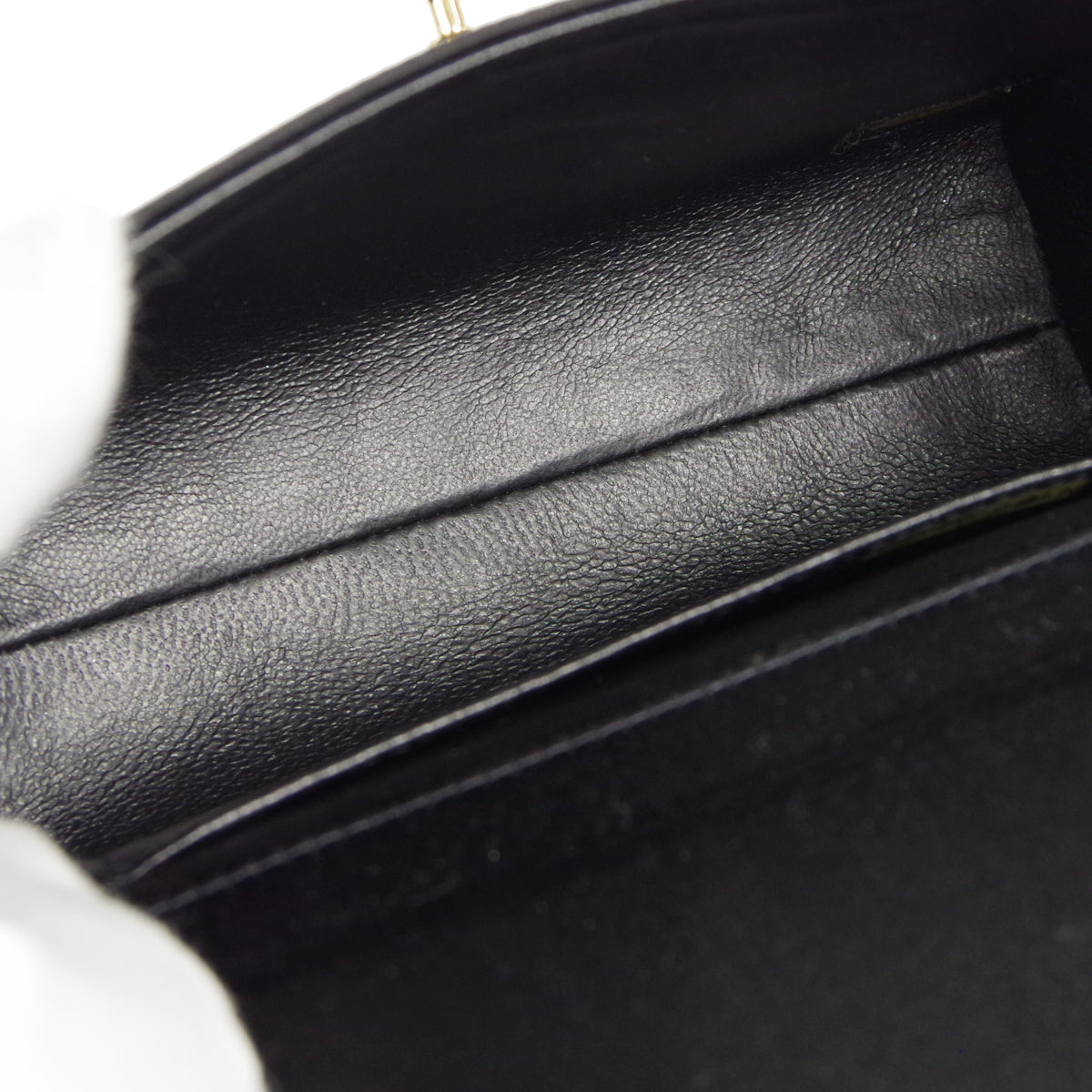 CHANEL * Double Chain Shoulder Bag Black Satin