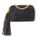CHANEL 1996-1997 Vertical Camera Bag Mini Black Suede