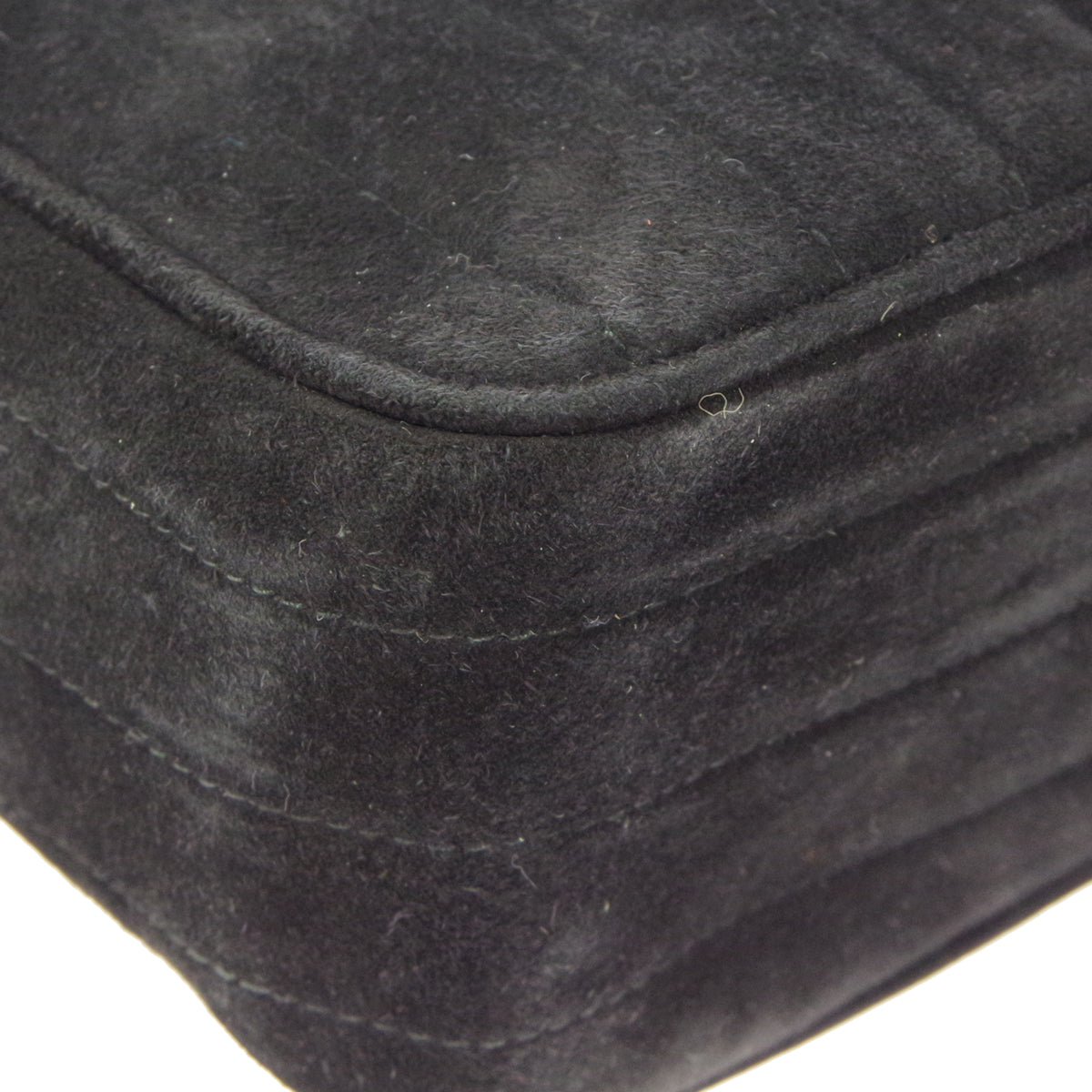 CHANEL 1996-1997 Vertical Camera Bag Mini Black Suede