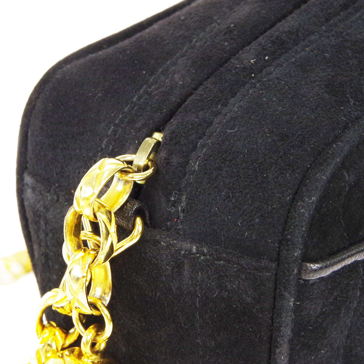 CHANEL 1996-1997 Vertical Camera Bag Mini Black Suede