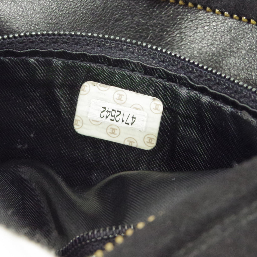 CHANEL 1996-1997 Vertical Camera Bag Mini Black Suede