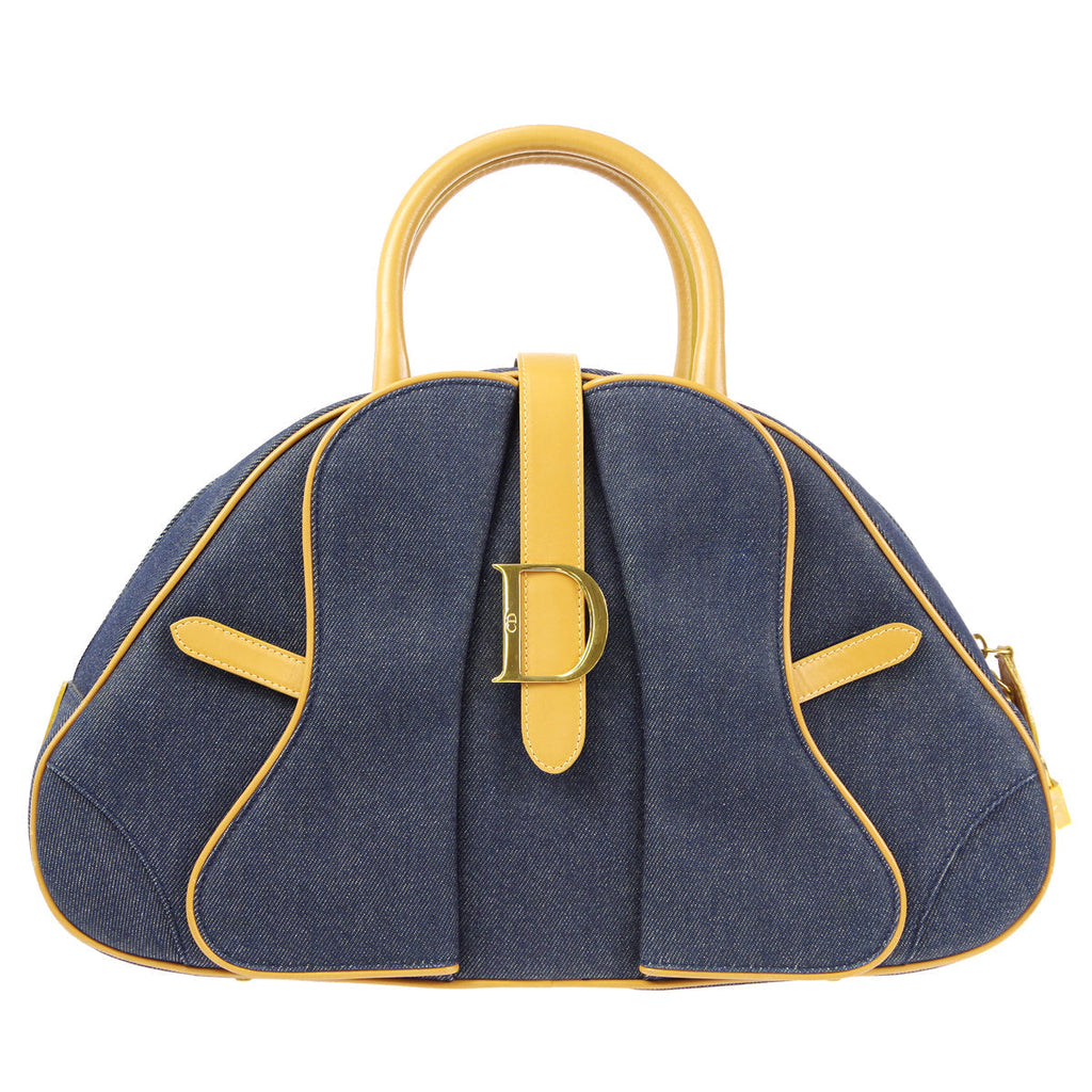 Christian Dior 2001 Double Saddle Handbag Denim 66413
