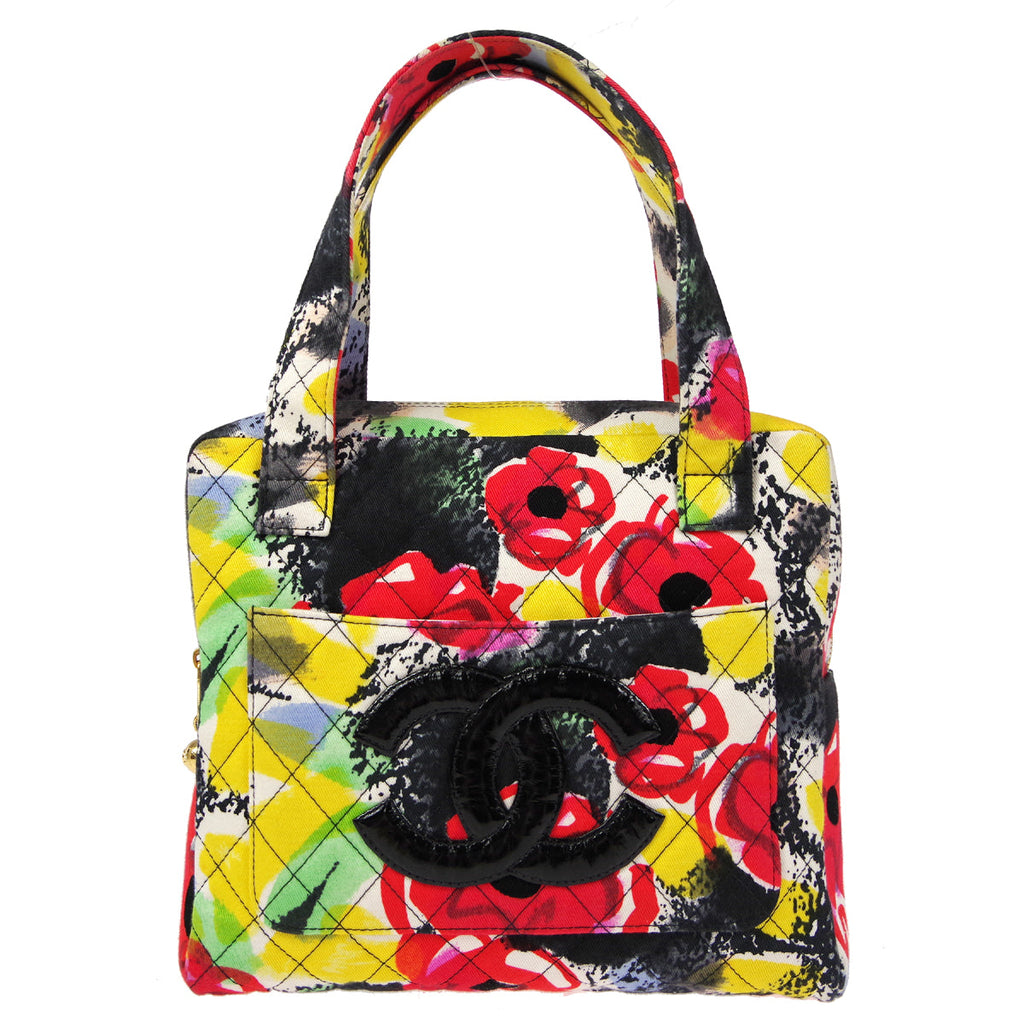 CHANEL 1997 watercolour floral printed Handbag