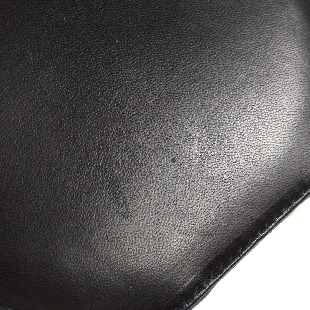 CHANEL 2001-2003 Choco Bar Cylindrical Handbag Black Lambskin
