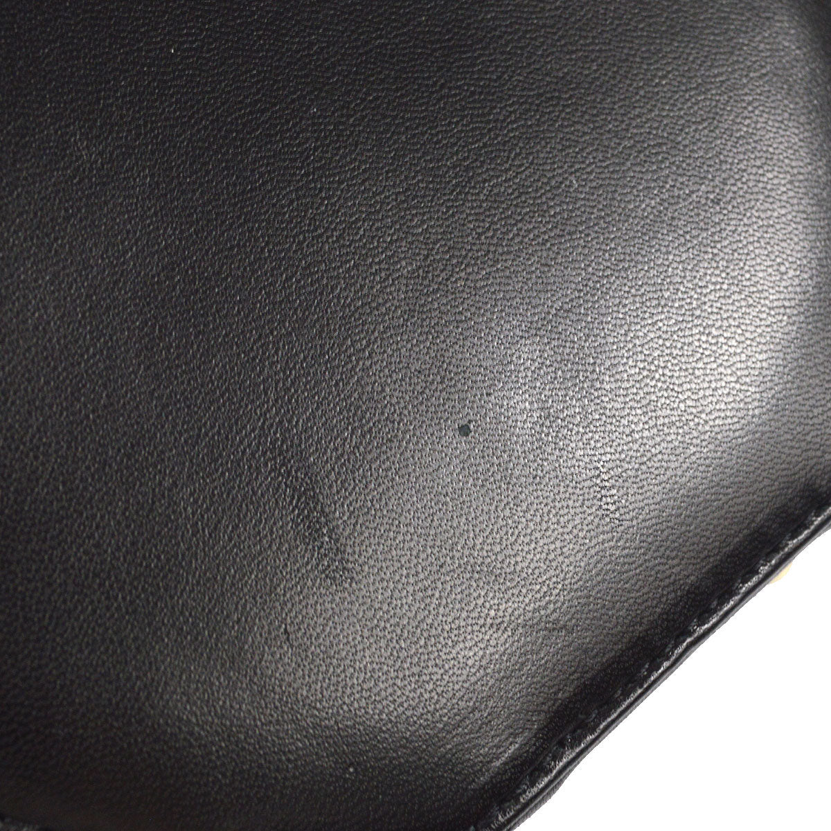 CHANEL 2001-2003 Choco Bar Cylindrical Handbag Black Lambskin
