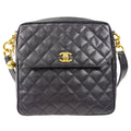 CHANEL 1991-1994 Pocket Camera Bag Small Black Caviar