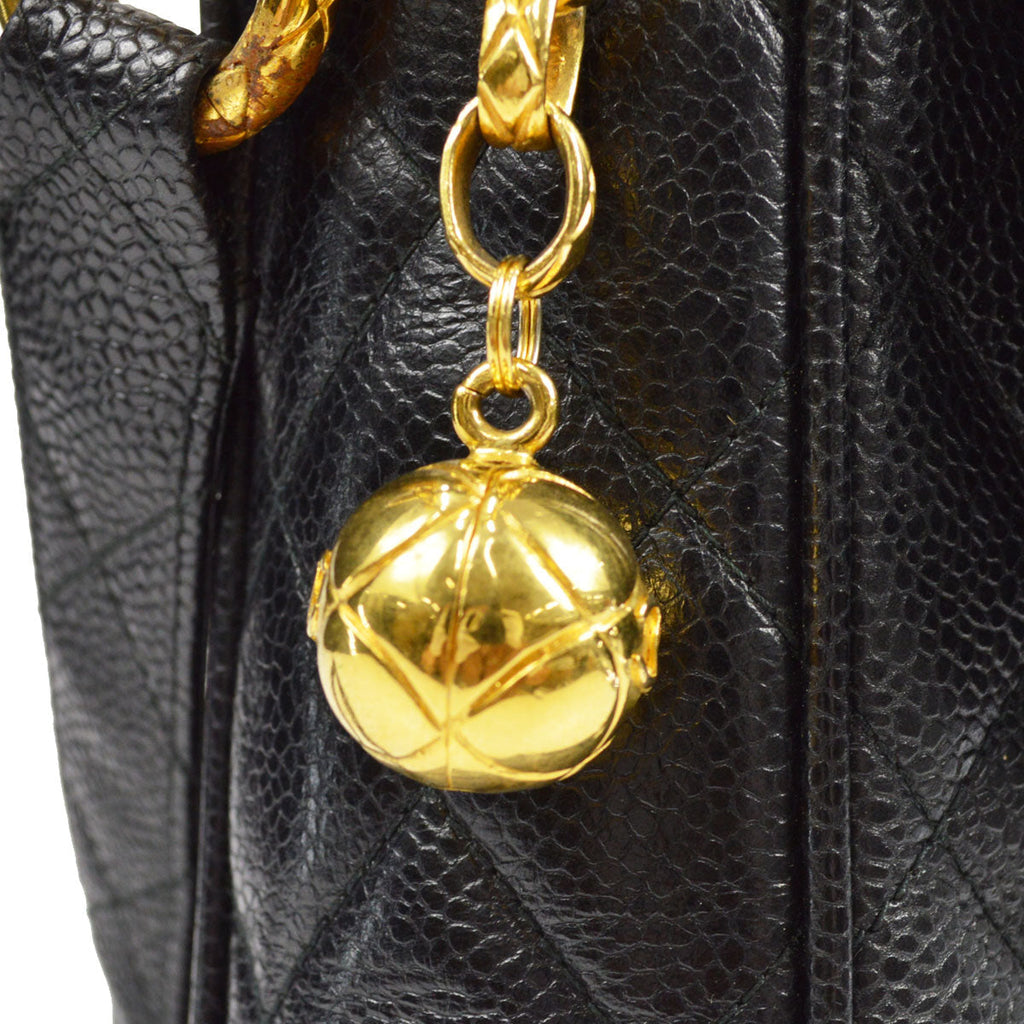CHANEL 1991-1994 Pocket Camera Bag Small Black Caviar