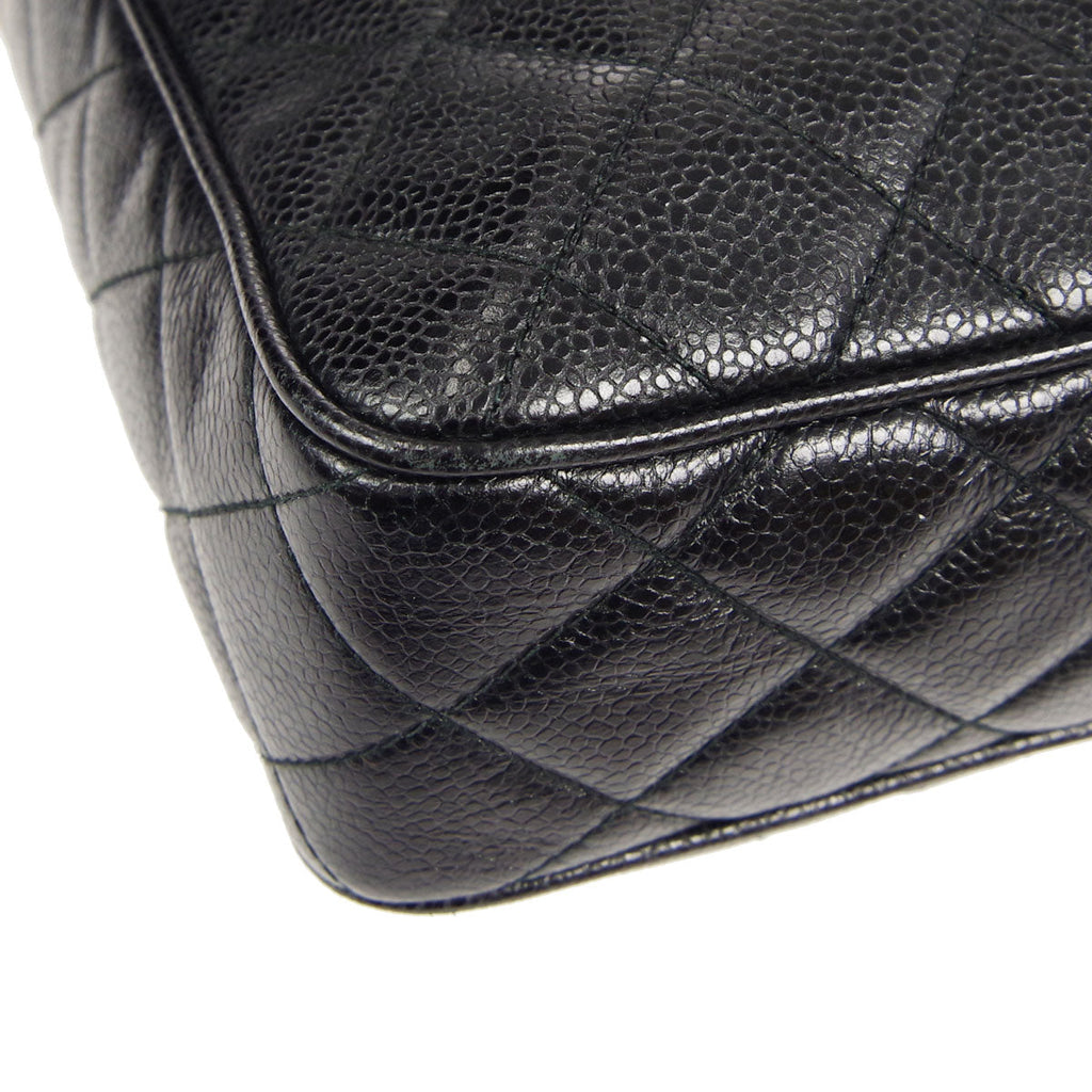 CHANEL 1991-1994 Pocket Camera Bag Small Black Caviar