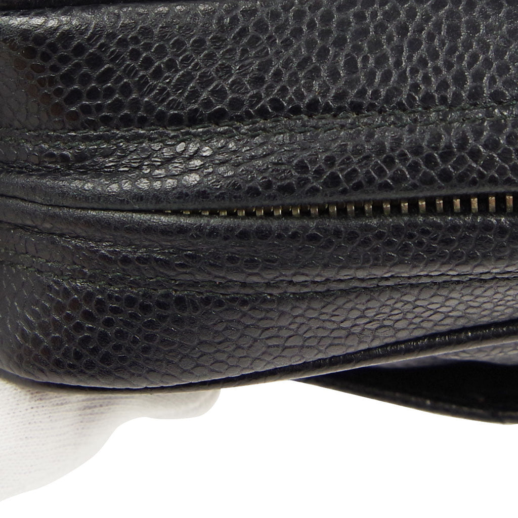 CHANEL 1991-1994 Pocket Camera Bag Small Black Caviar