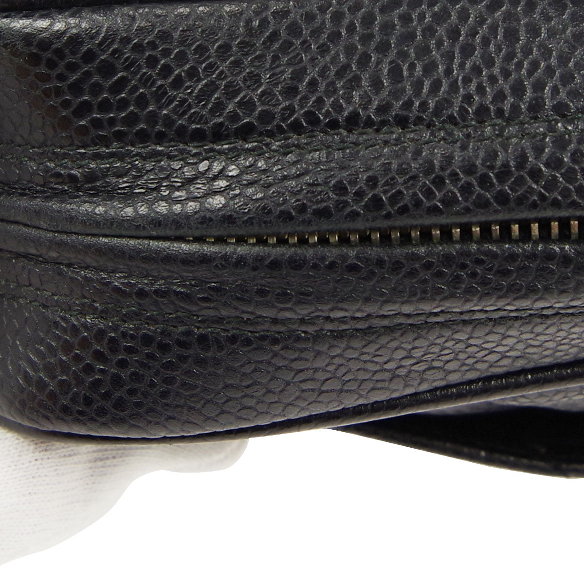 CHANEL 1991-1994 Pocket Camera Bag Small Black Caviar