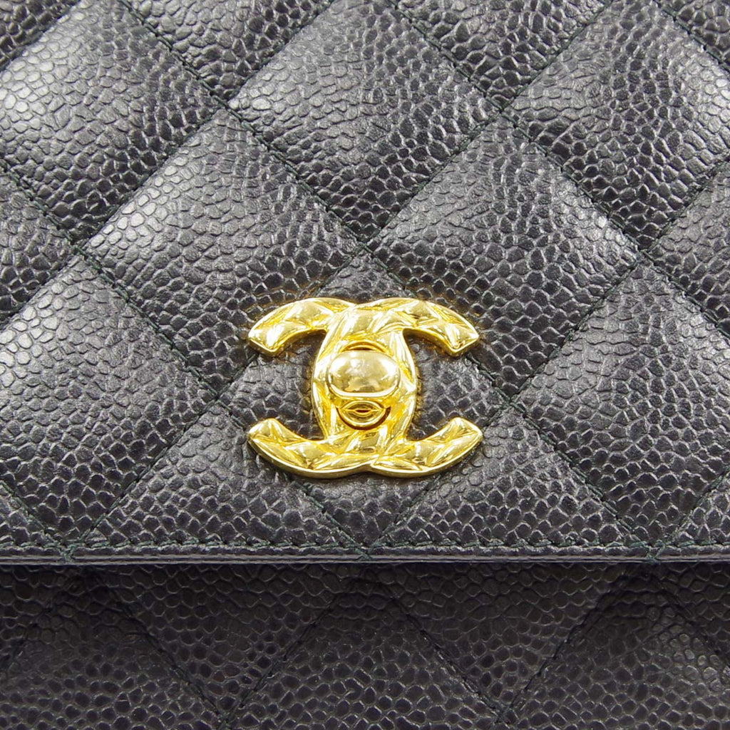 CHANEL 1991-1994 Pocket Camera Bag Small Black Caviar