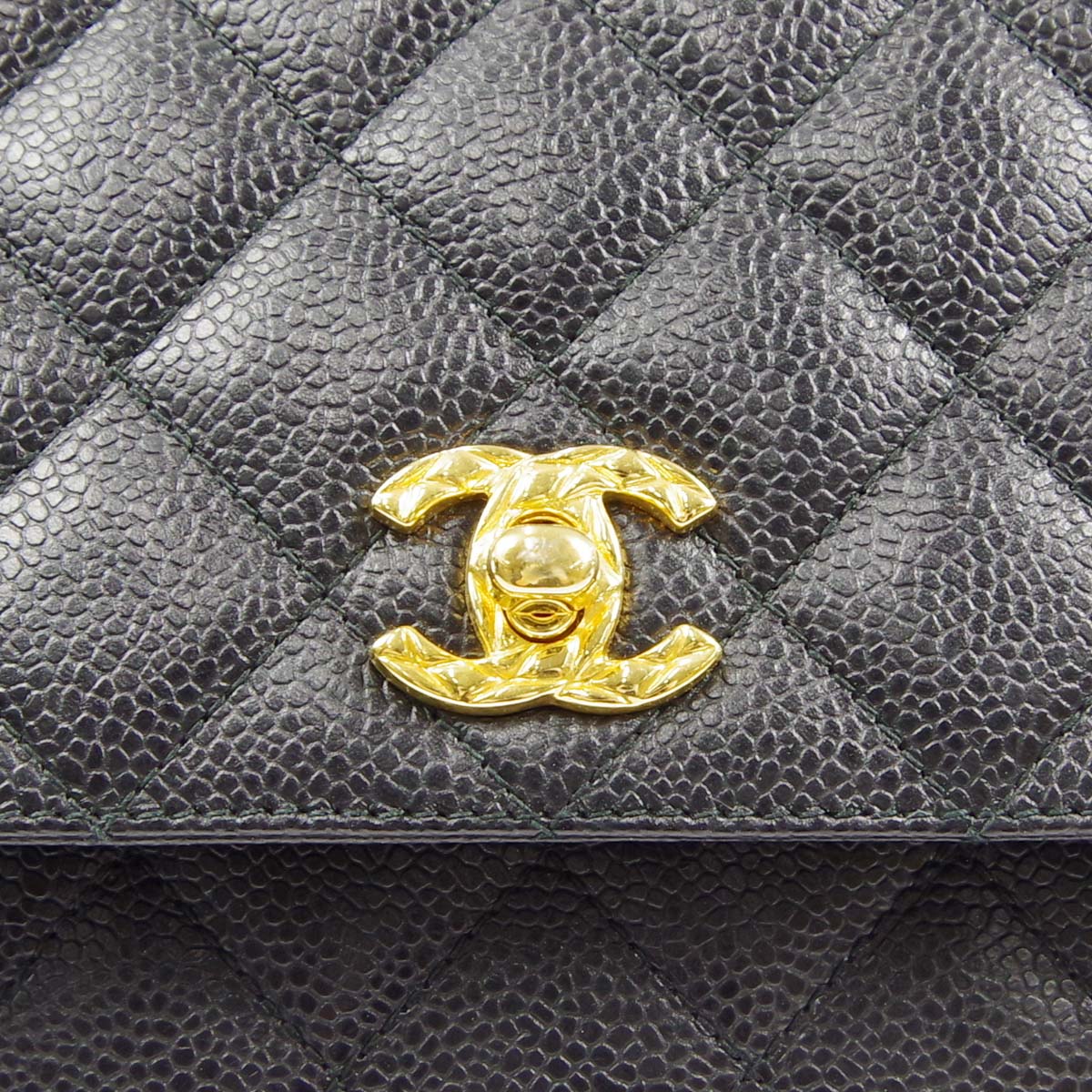 CHANEL 1991-1994 Pocket Camera Bag Small Black Caviar