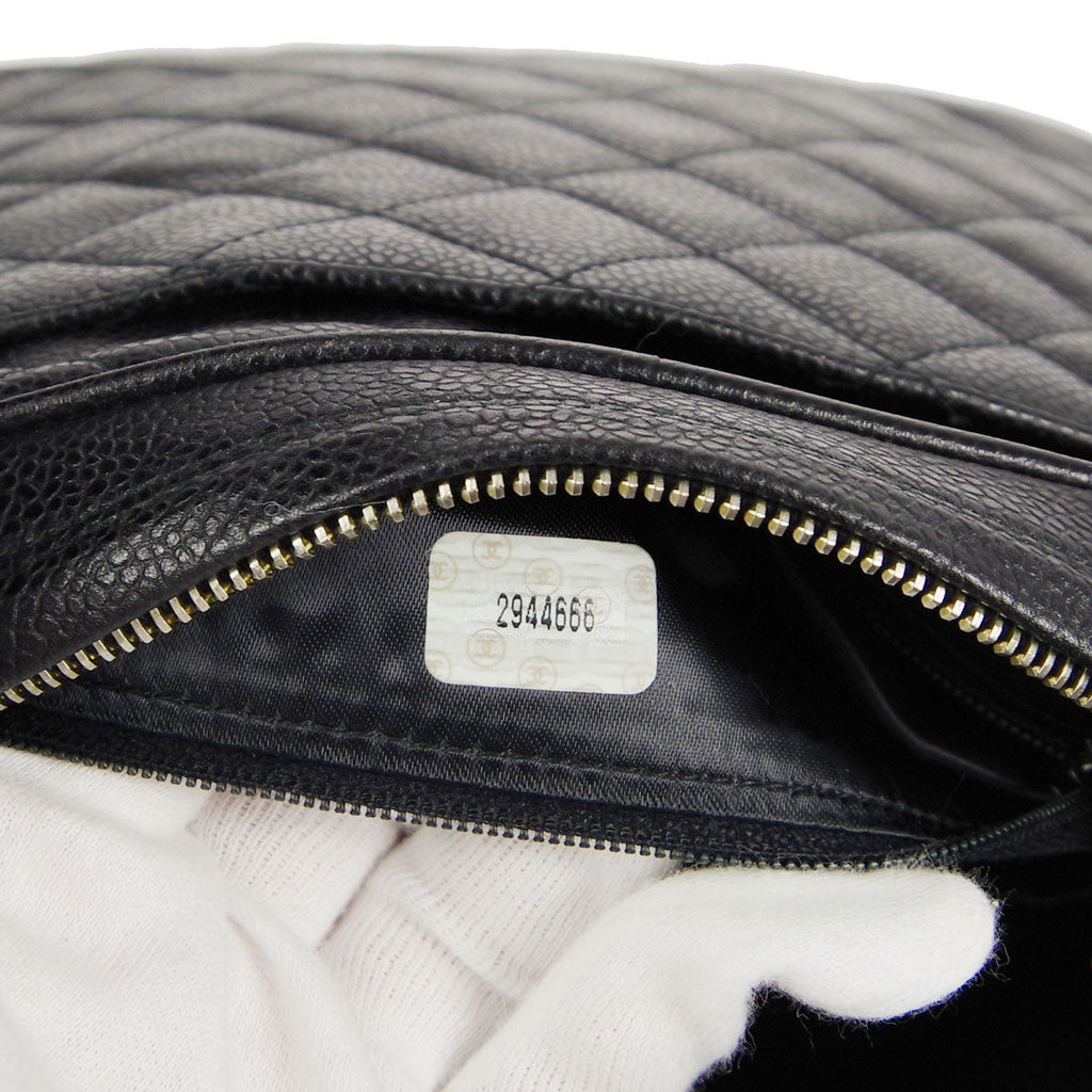 CHANEL 1991-1994 Pocket Camera Bag Small Black Caviar