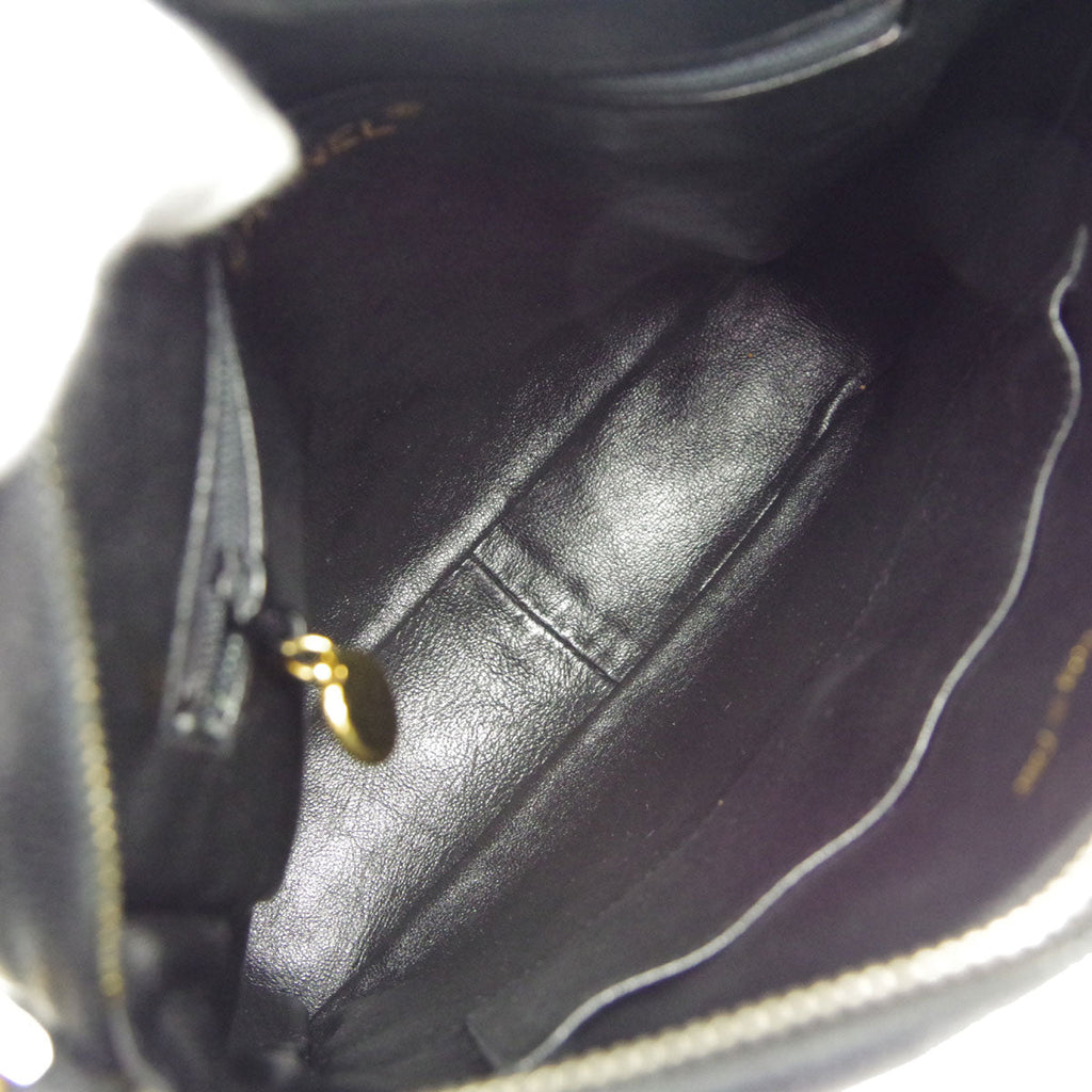 CHANEL 1991-1994 Pocket Camera Bag Small Black Caviar