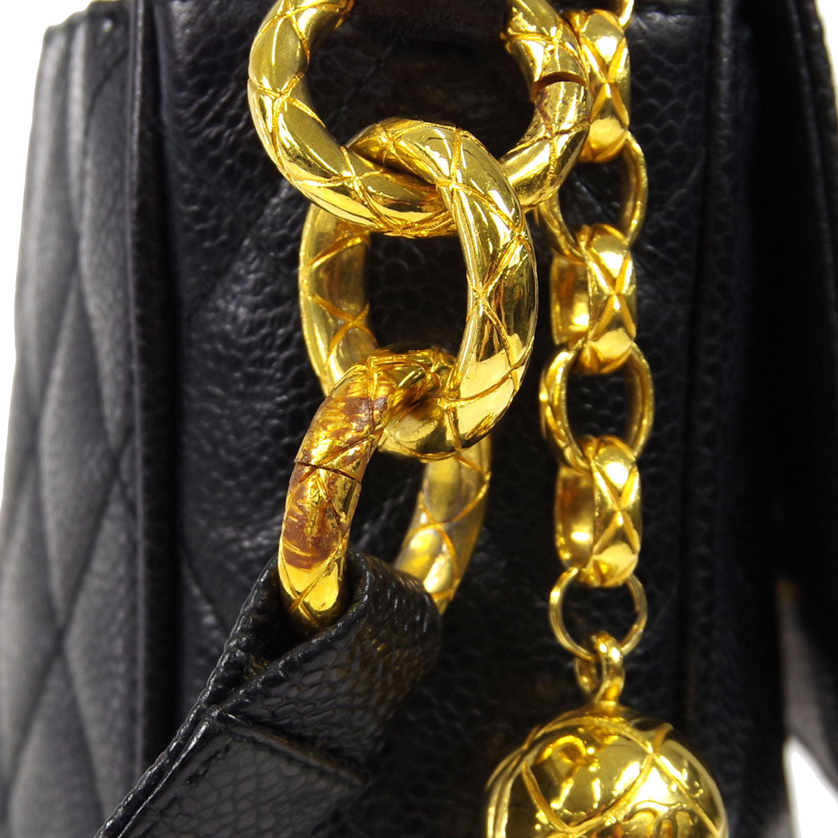 CHANEL 1991-1994 Pocket Camera Bag Small Black Caviar