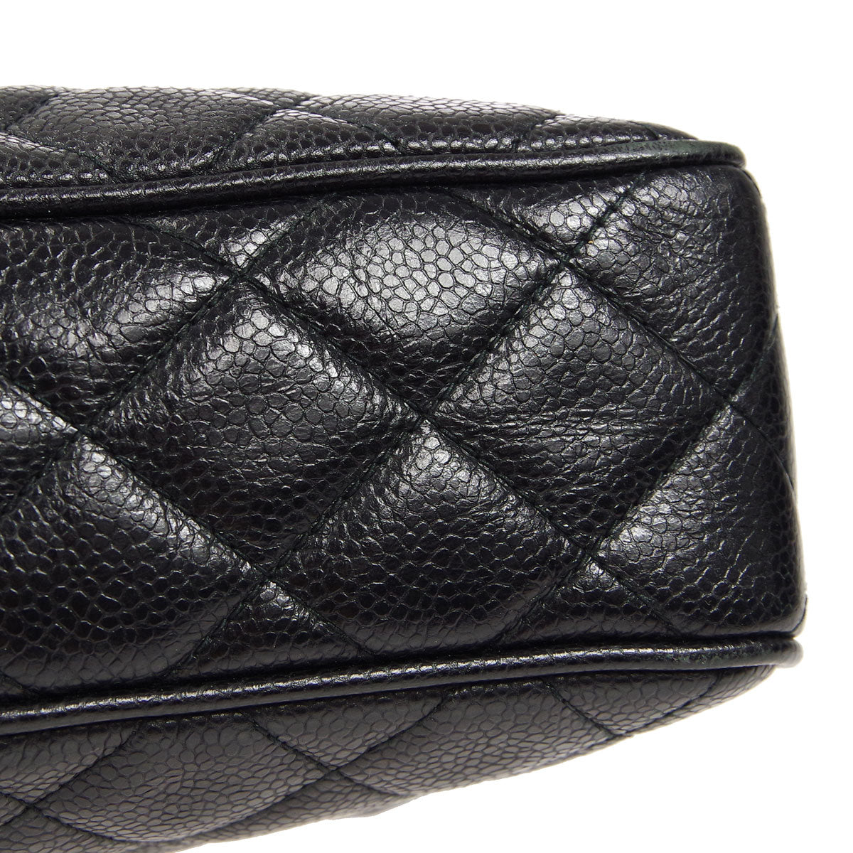 CHANEL 1991-1994 Pocket Camera Bag Small Black Caviar