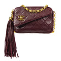 CHANEL 1991-1994 Pocket Camera Bag Mini Bordeaux Lambskin