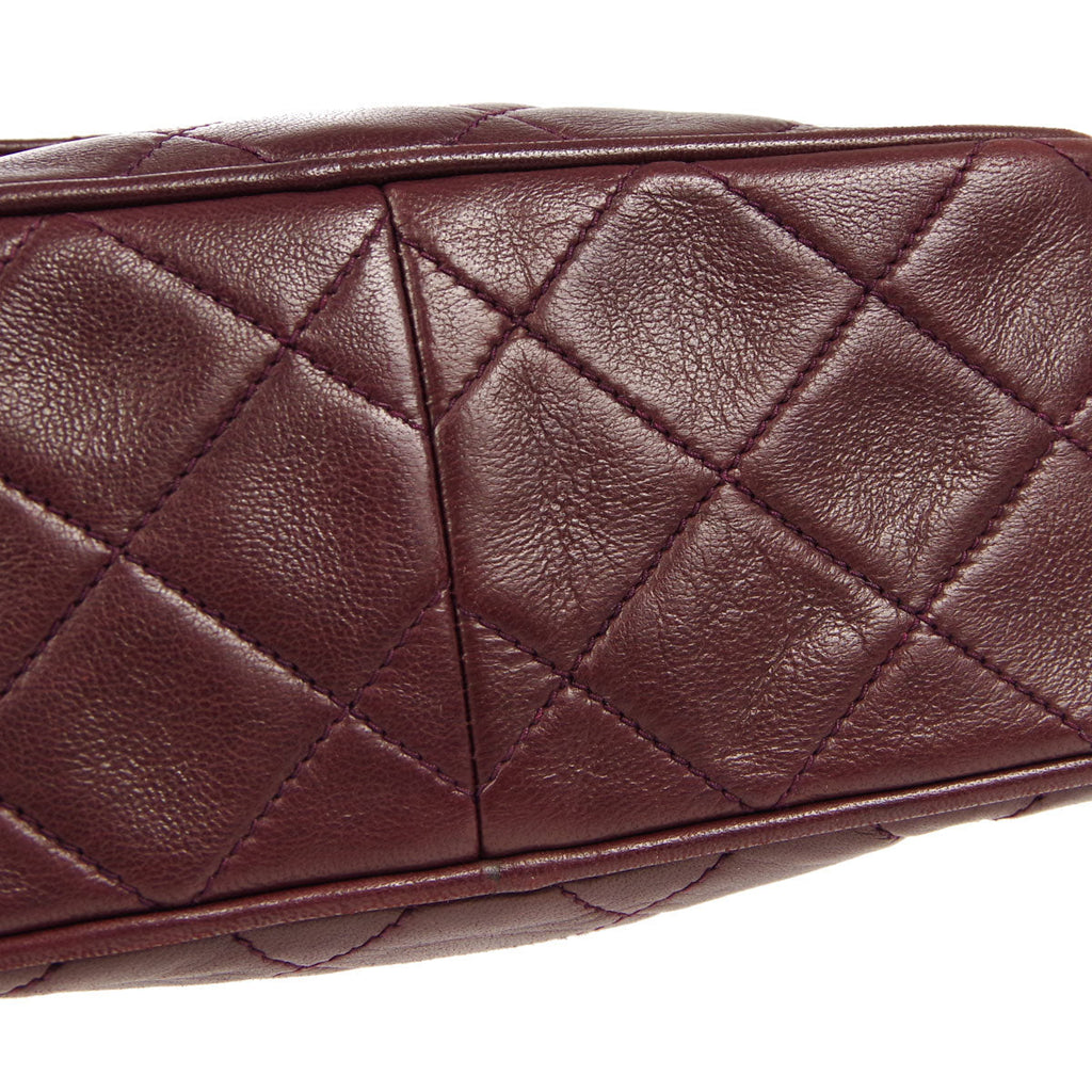 CHANEL 1991-1994 Pocket Camera Bag Mini Bordeaux Lambskin