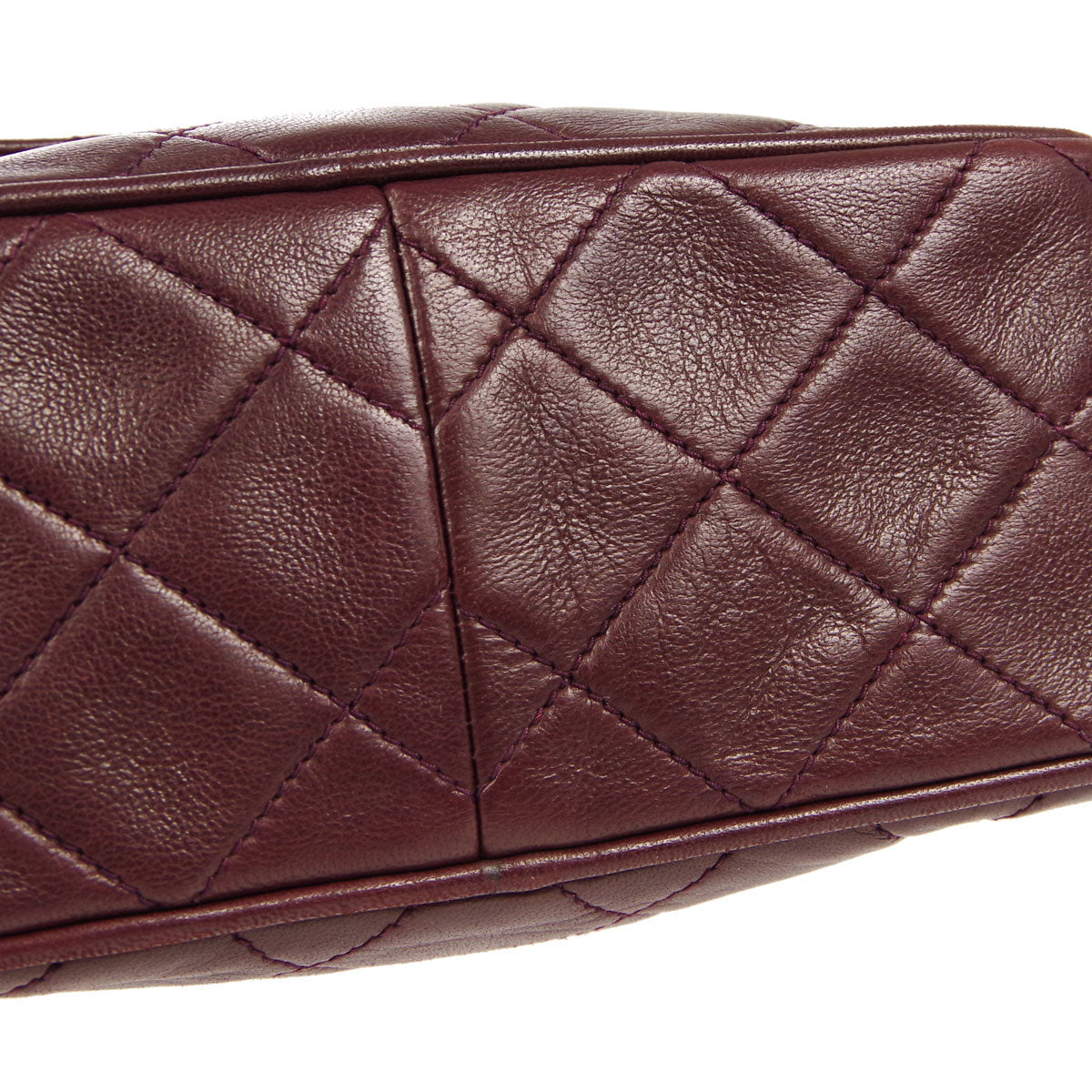 CHANEL 1991-1994 Pocket Camera Bag Mini Bordeaux Lambskin