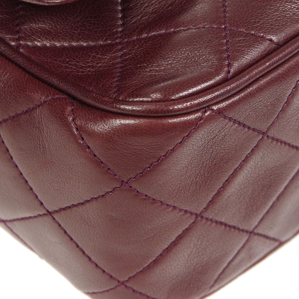 CHANEL 1991-1994 Pocket Camera Bag Mini Bordeaux Lambskin