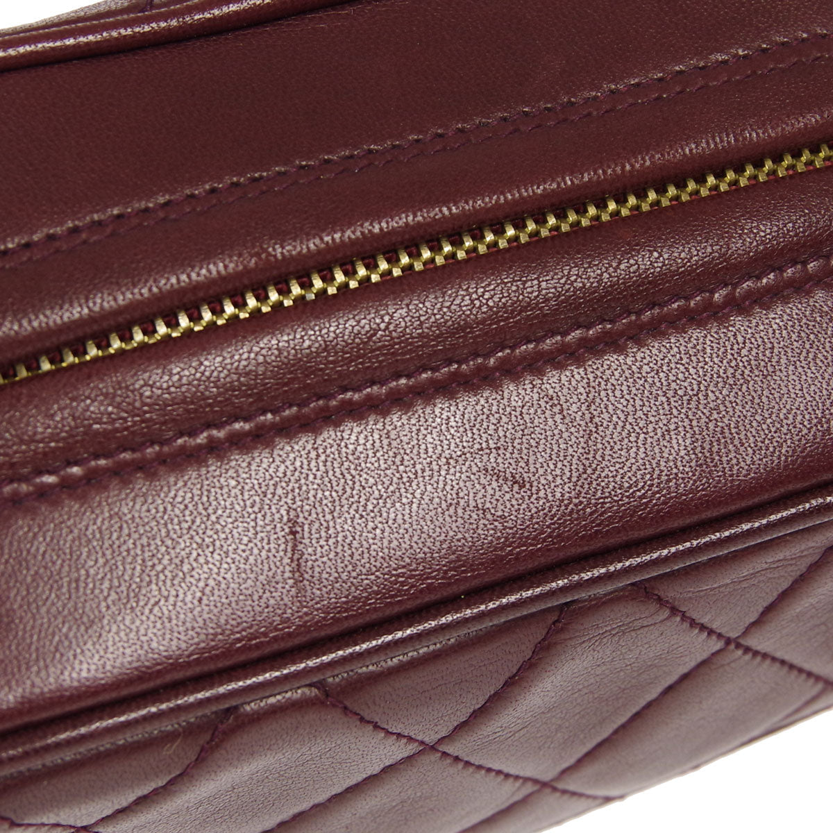 CHANEL 1991-1994 Pocket Camera Bag Mini Bordeaux Lambskin
