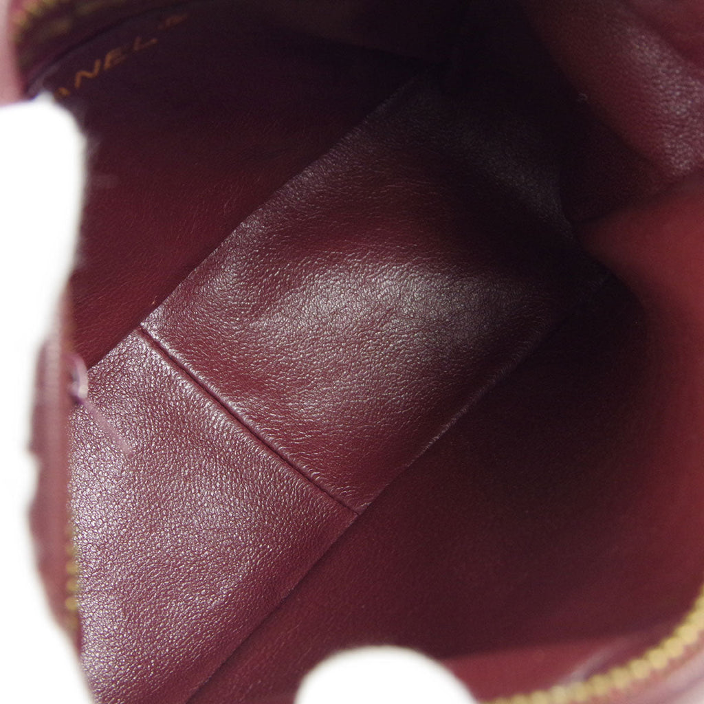 CHANEL 1991-1994 Pocket Camera Bag Mini Bordeaux Lambskin