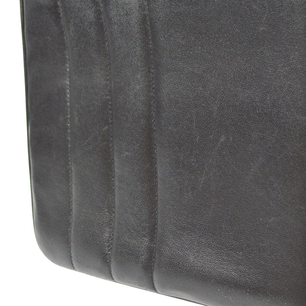 CHANEL 1994-1996 Border Vertical Handbag Black Lambskin