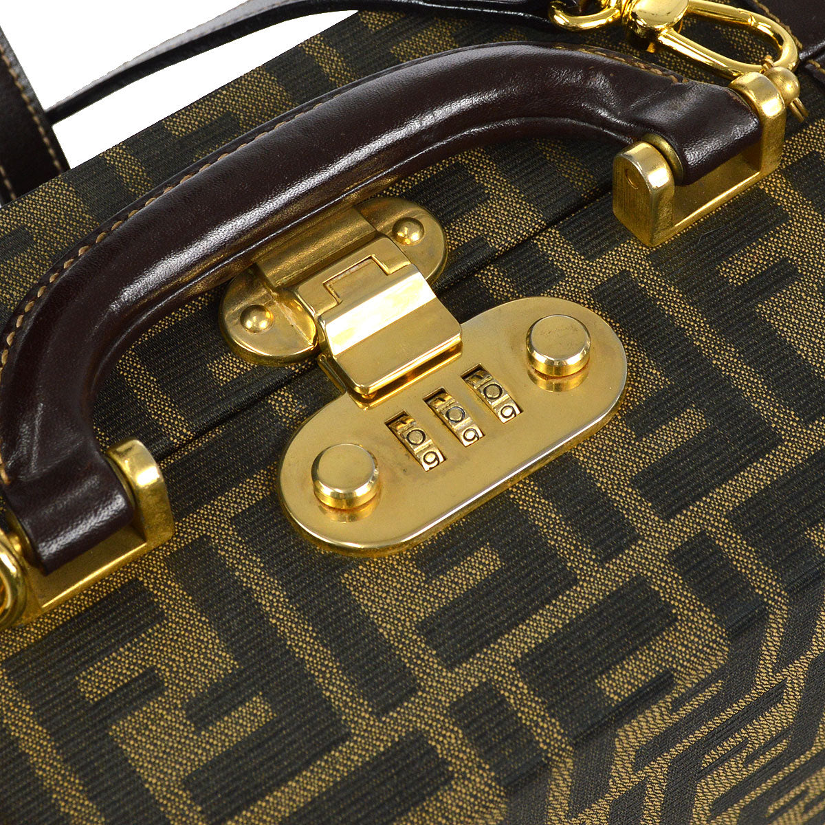 FENDI Zucca 2way Vanity Handbag Brown 66751