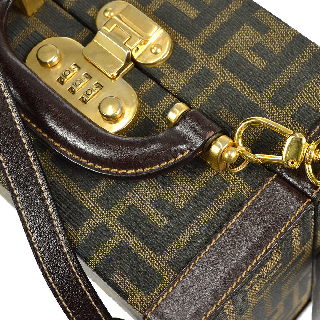 FENDI Zucca 2way Vanity Handbag Brown 66751