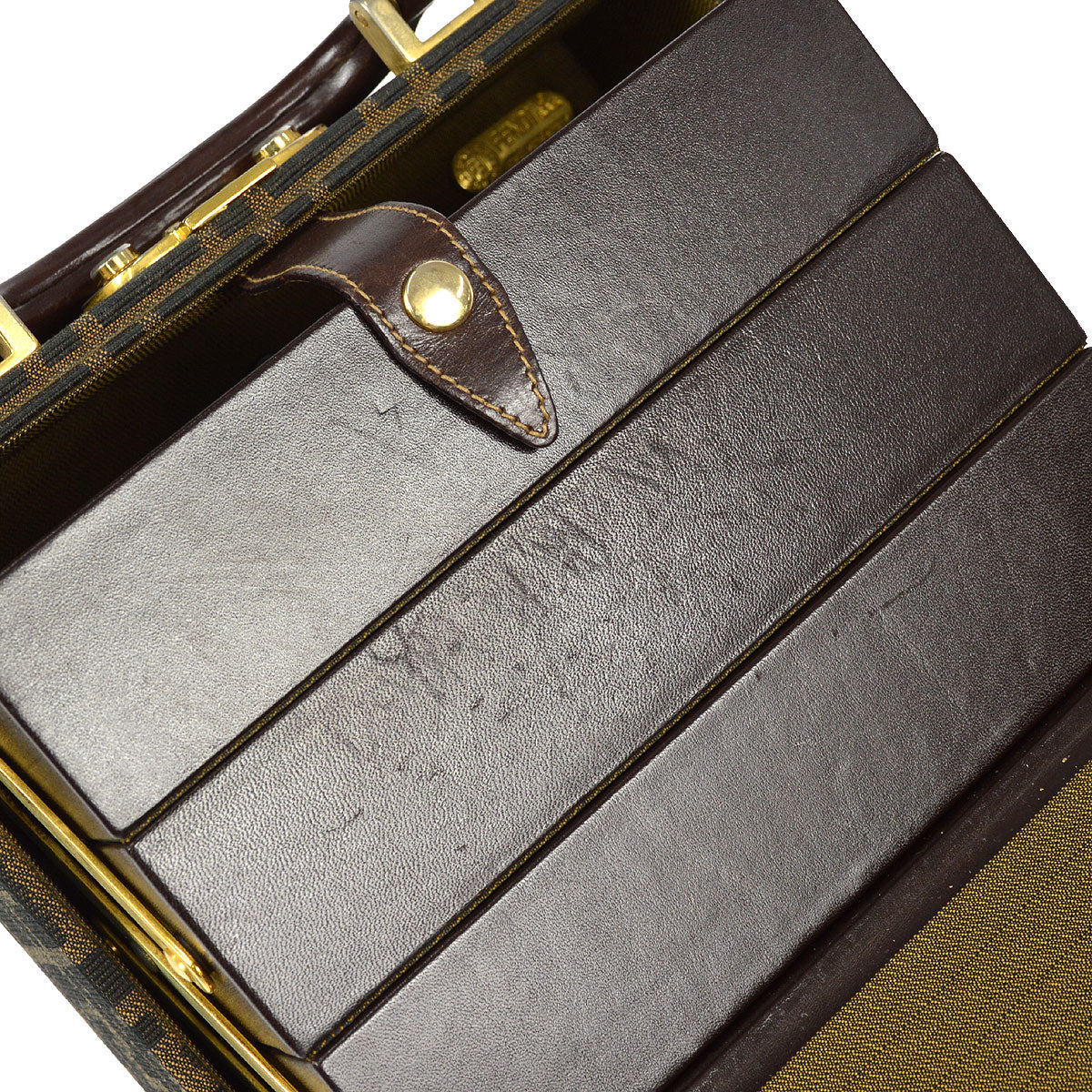 FENDI Zucca 2way Vanity Handbag Brown 66752