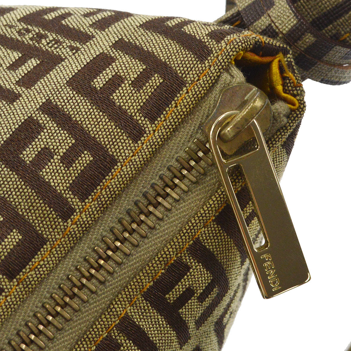 FENDI Zucchino Handbag Beige 77505