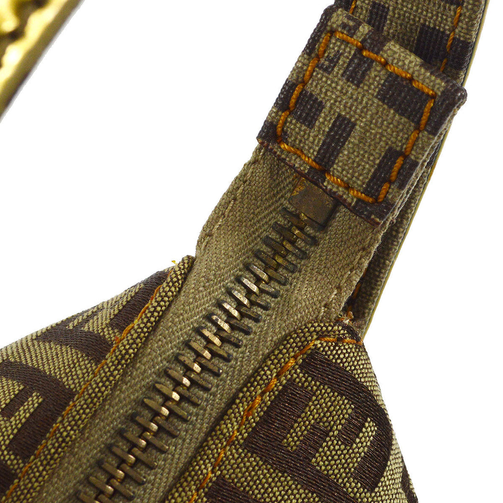 FENDI Zucchino Handbag Beige 77505